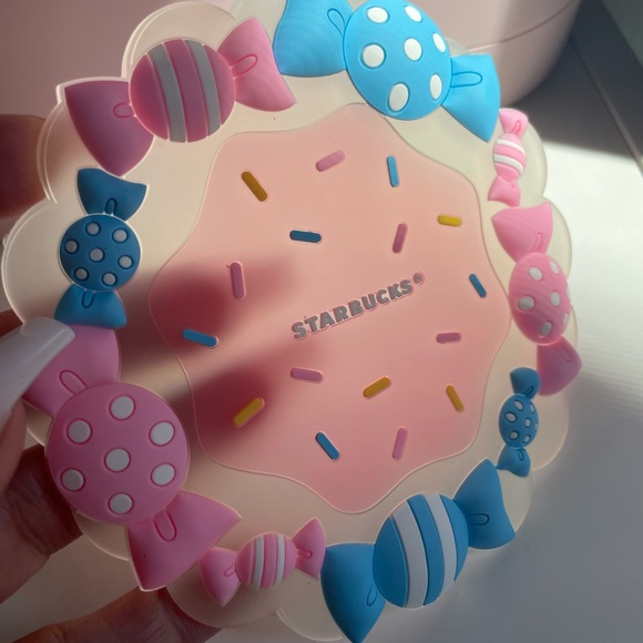 Starbucks coaster pink & blue